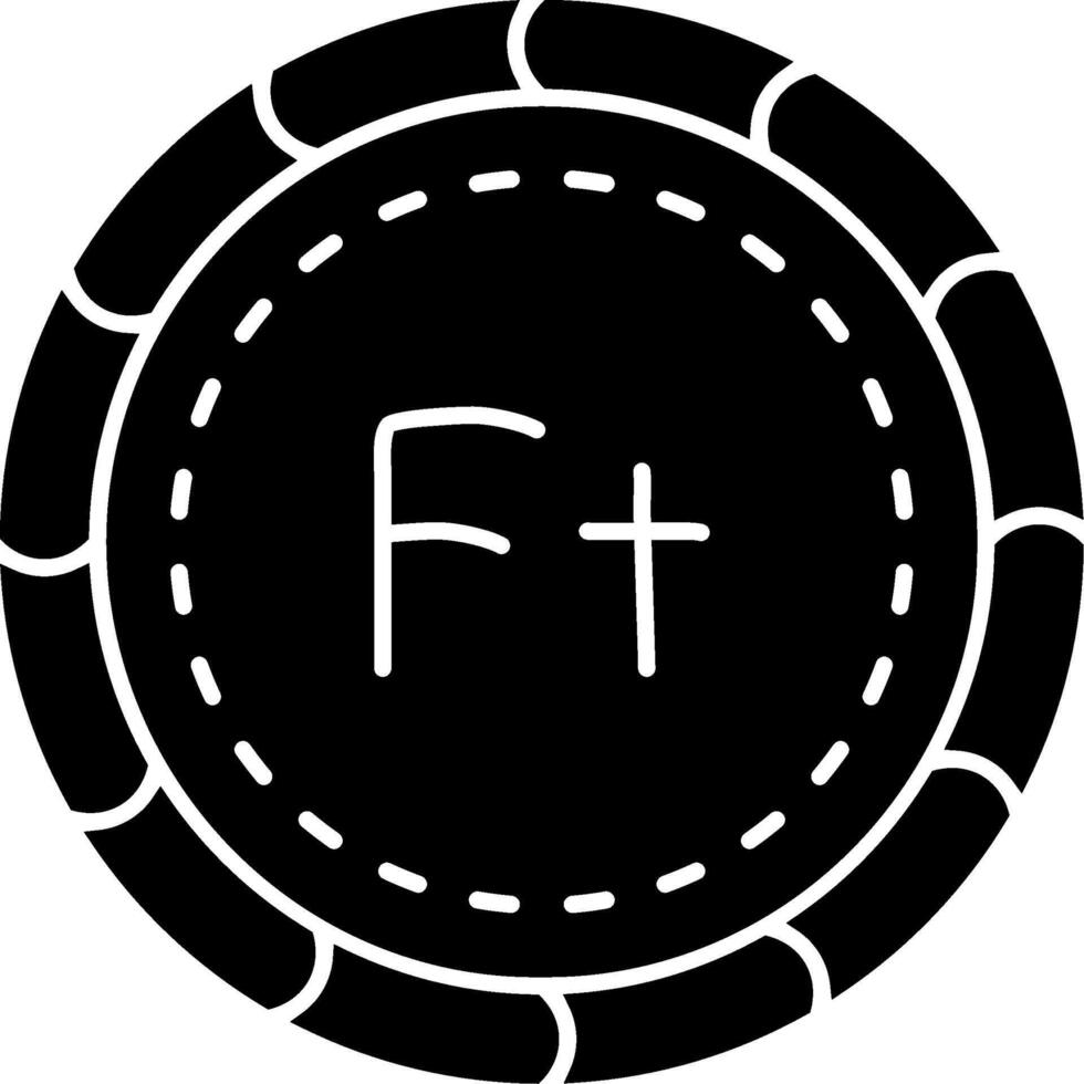 Forint coin solid Hungary currency icon vector