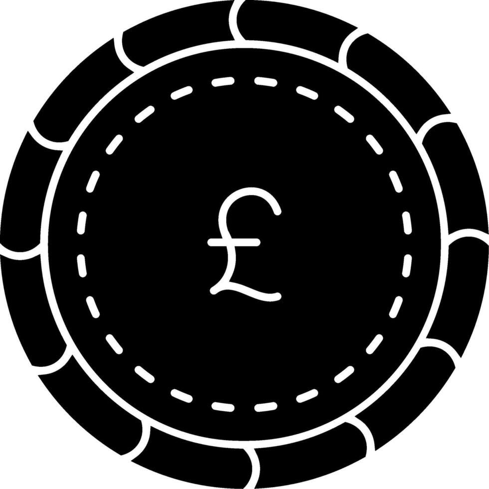 Pound sterling coin solid UK currency vector
