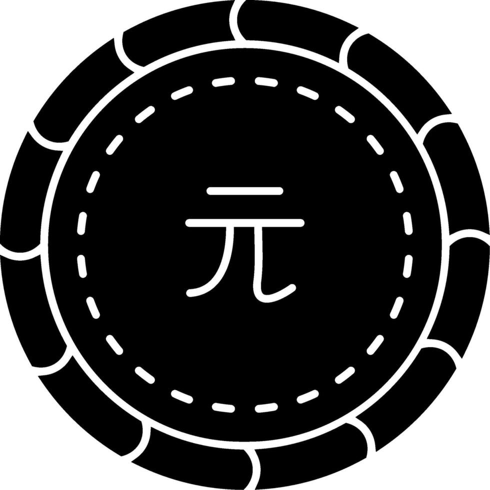 New Taiwan dollar coin solid money icon vector