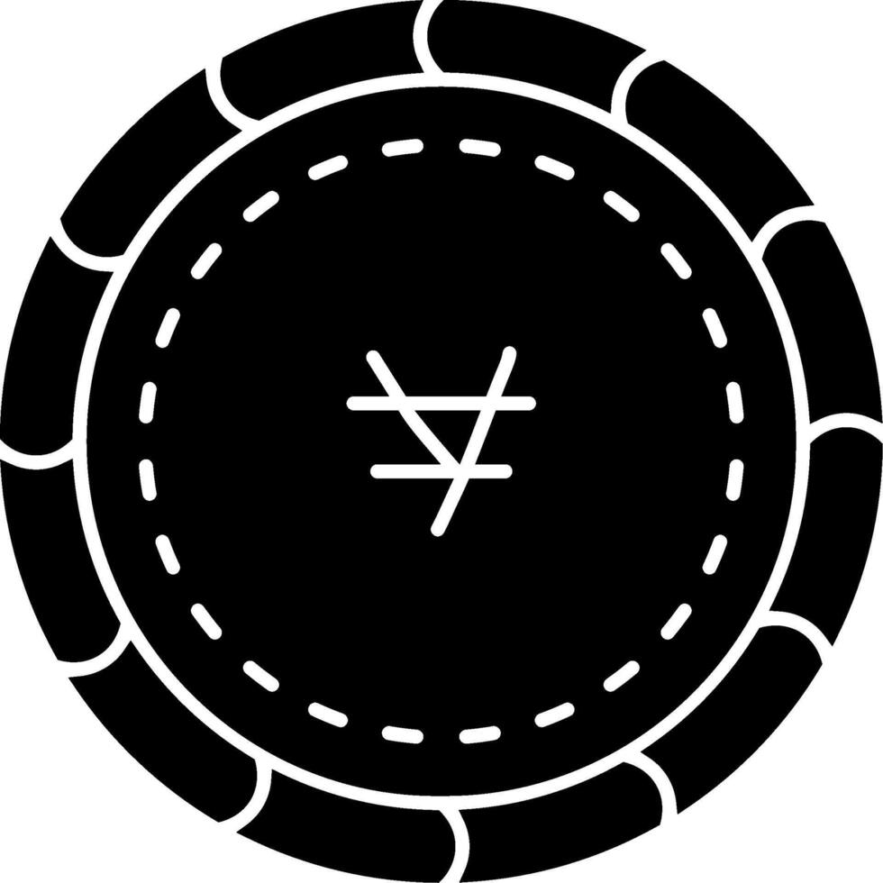 Yen coin solid Japanese currency symbol vector