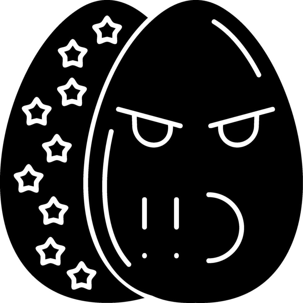 Pressure Face Easter Egg Emoji Solid Icon vector