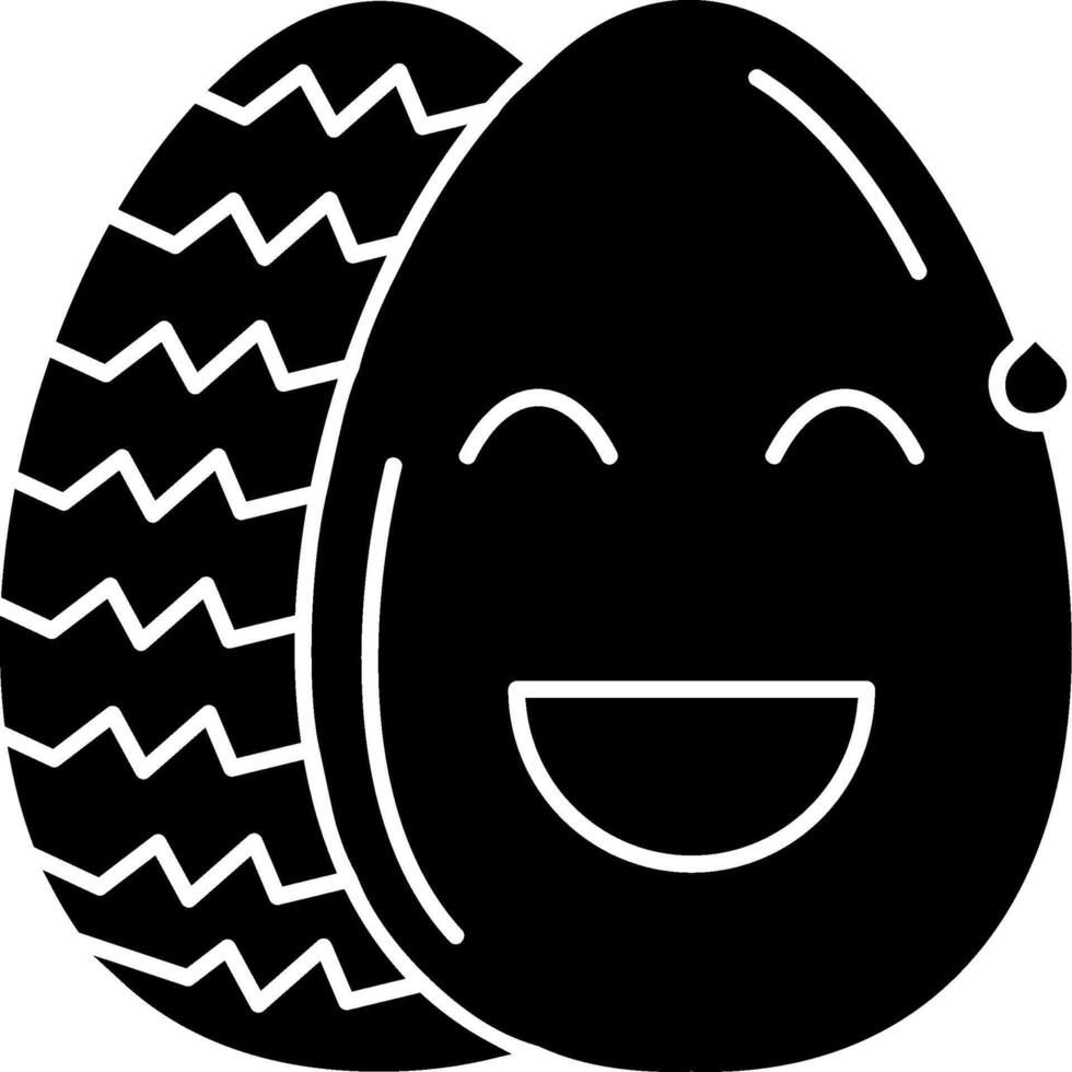 Tired Face Easter Egg Emoji Solid Style vector