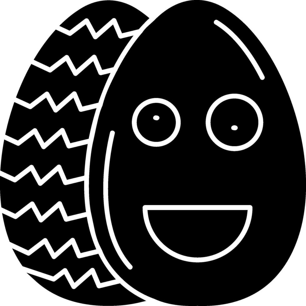 Crazy Eyes Easter Egg Emoji Solid Character vector