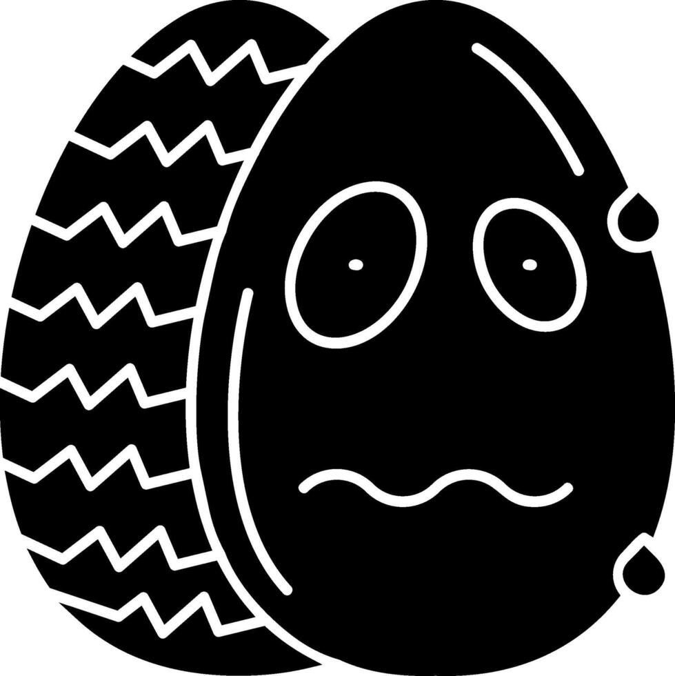Nervous Face Easter Egg Emoji Solid Artwork vector