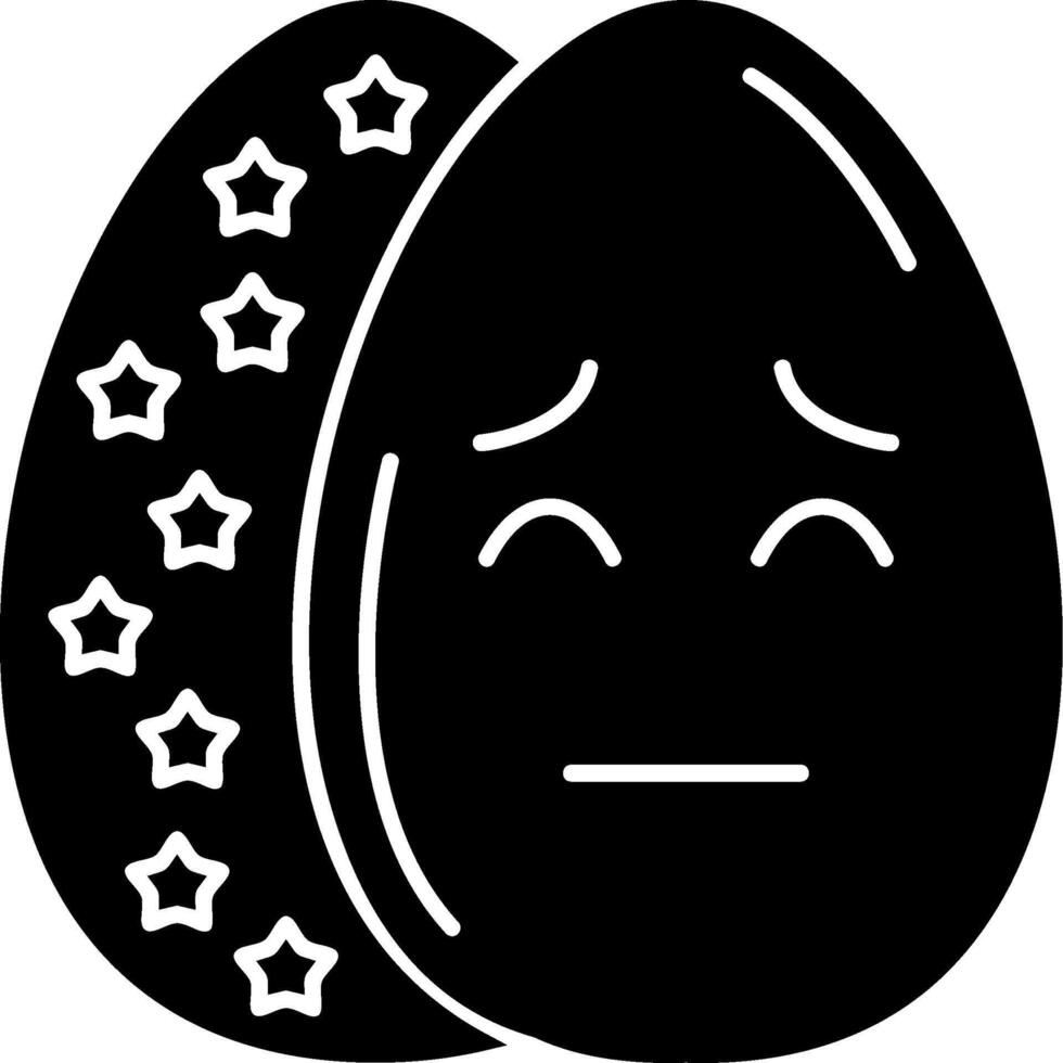 Pensive Face Easter Egg Emoji Solid Character vector