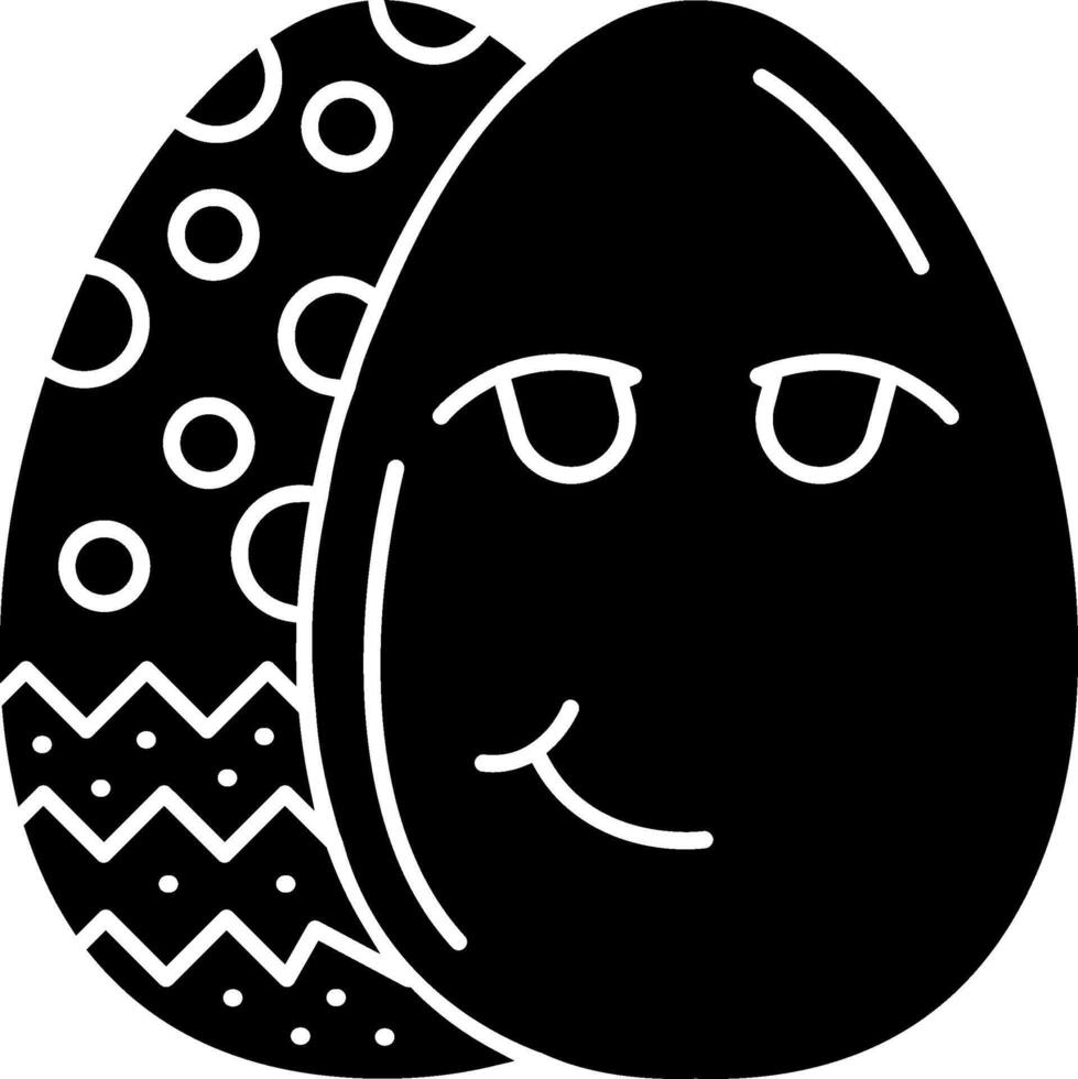 Wry Smile Easter Egg Emoji Solid Art vector