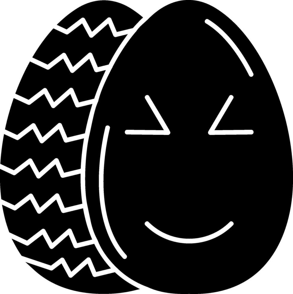 Cute Expression Easter Egg Emoji Solid vector