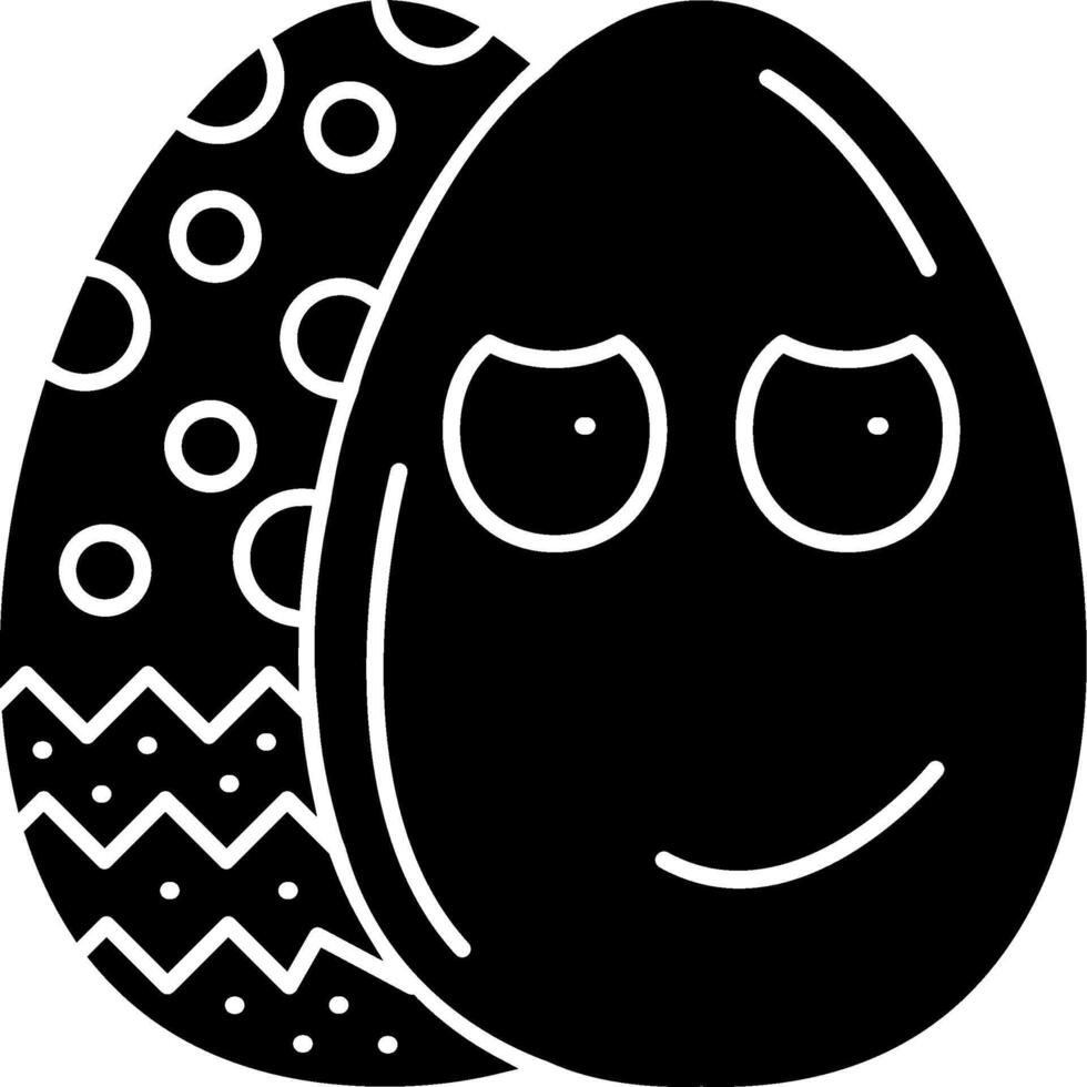 Rolling Eyes Easter Egg Emoji Solid Illustration vector