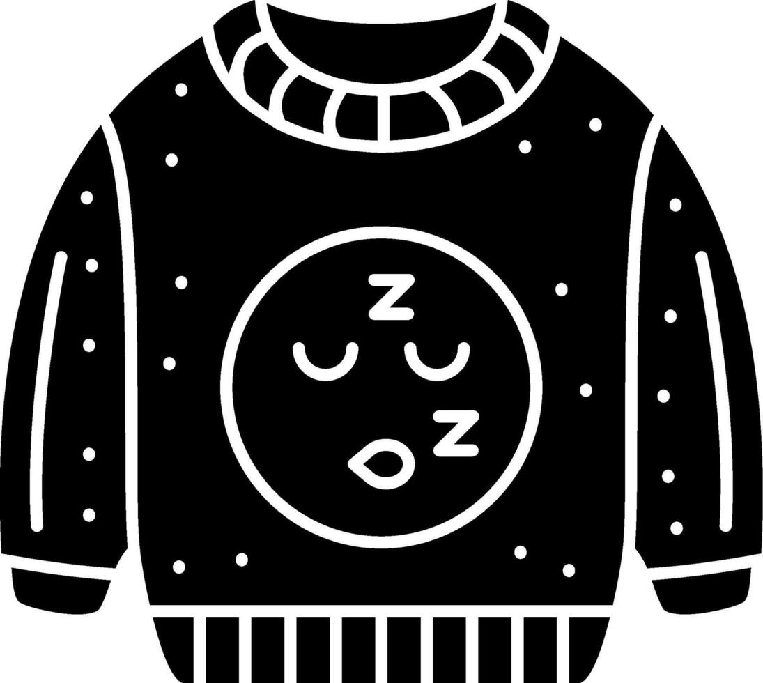 Sleeping Face Emoji Sweatshirt Icon Solid vector