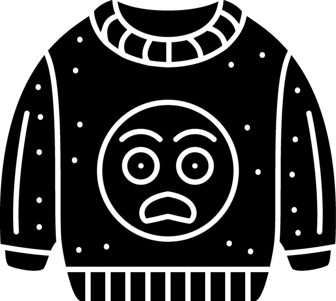 Fearful Face Emoji Sweatshirt With Wide Eyes Solid vector