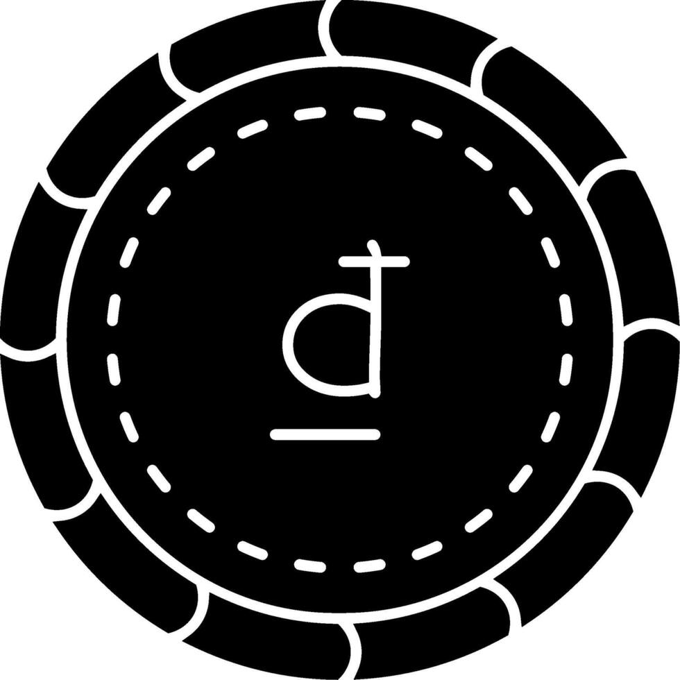 Dong currency coin solid Vietnam icon vector