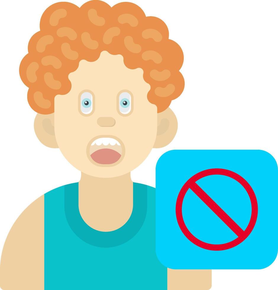 Colorful Ban Icon for Boys Safety Sign vector
