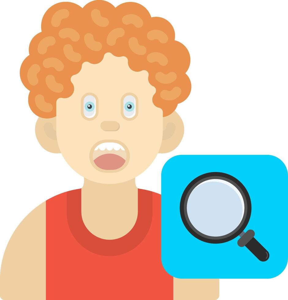 Colorful Search Icon for Boys Exploration vector