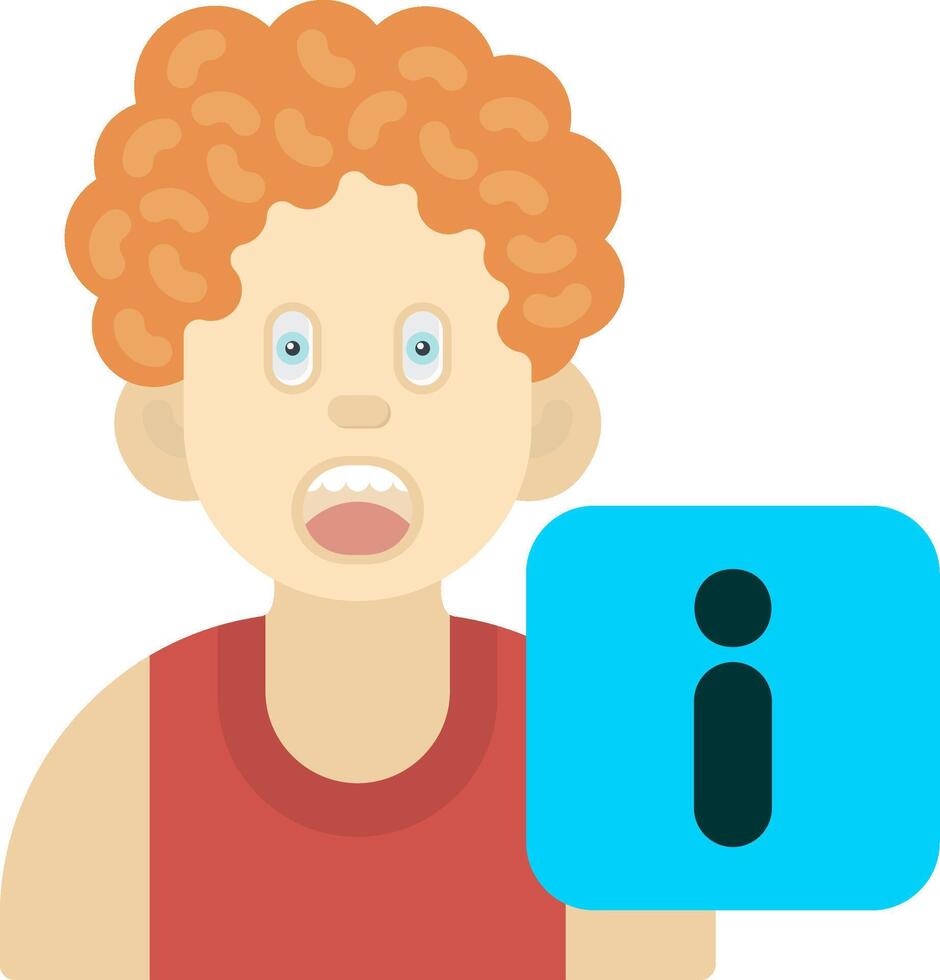 Info Icon Design for Boys Help Section vector