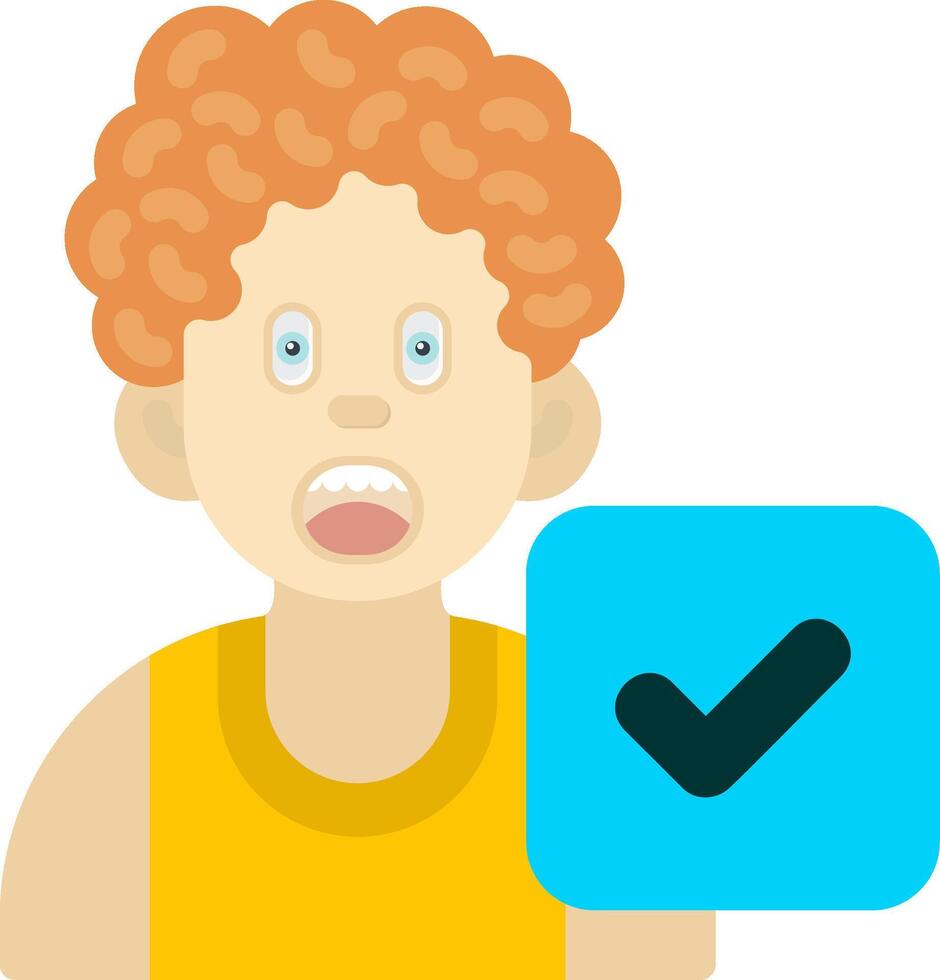 Tick Mark Icon for Boys Checklist vector