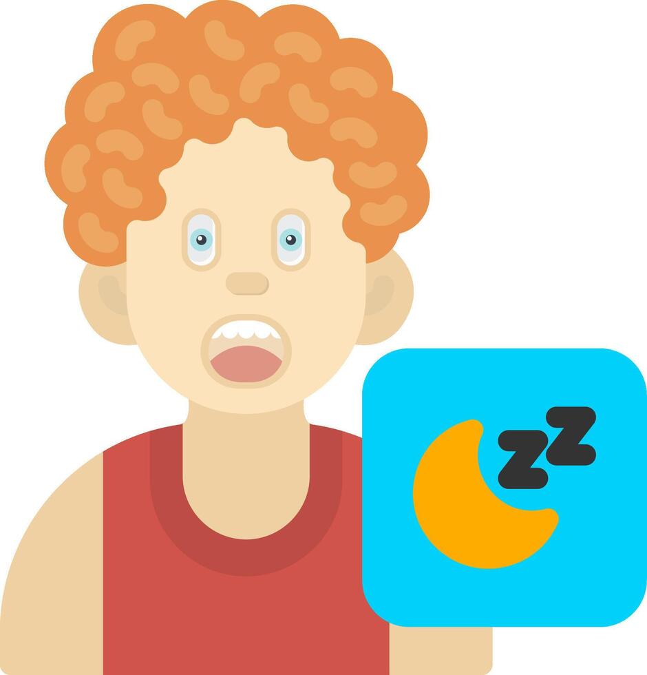 Sleep Icon for Boys Bedtime Routine vector