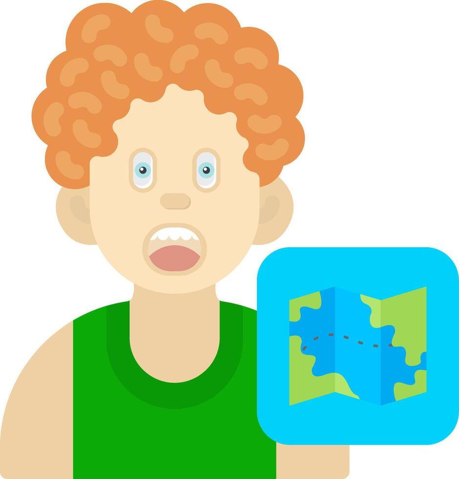 Map Icon for Boys Geography Learning vector