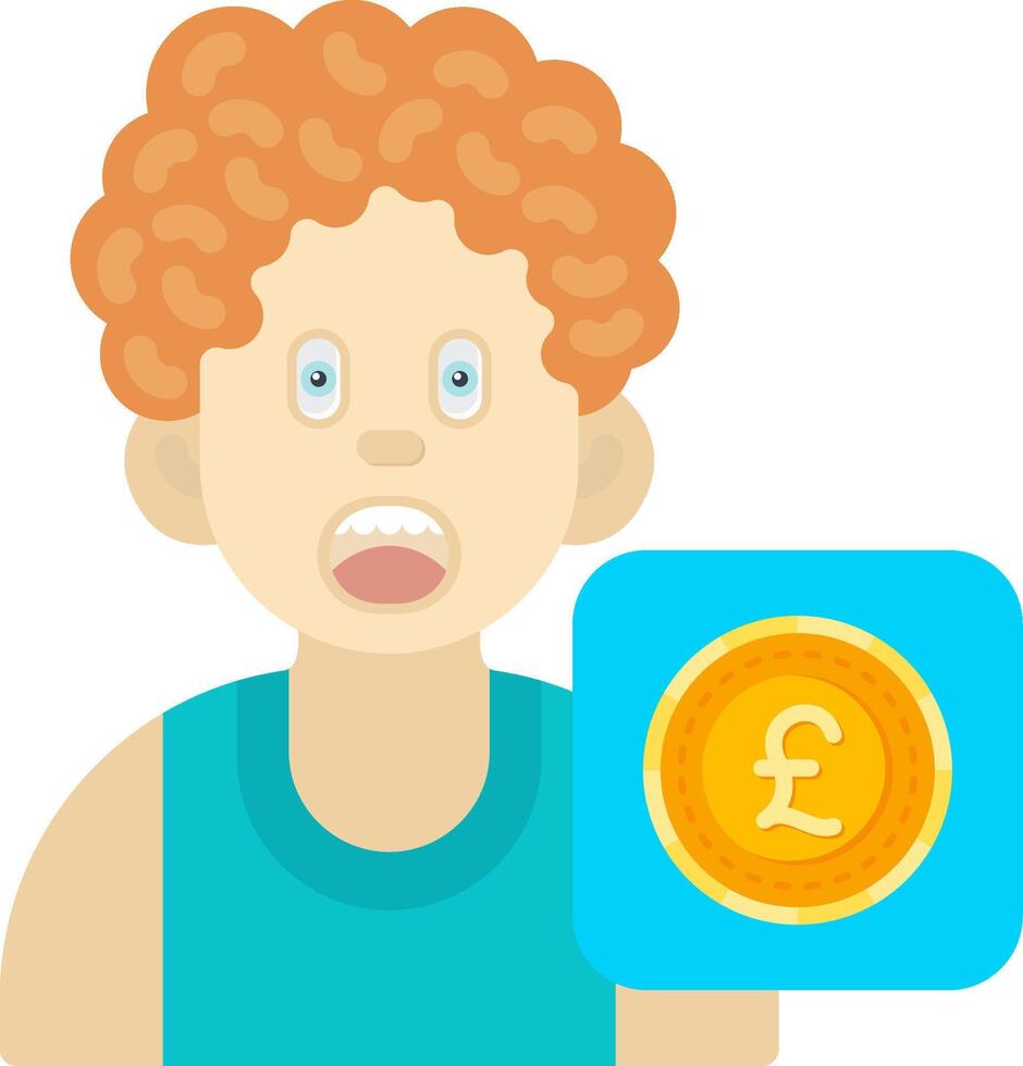 Pound Symbol Icon for Boys Currency vector