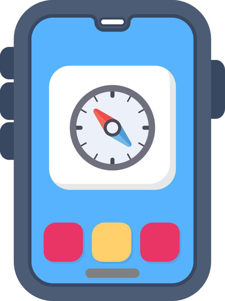 Colourful compass icon for smart phone navigation vector