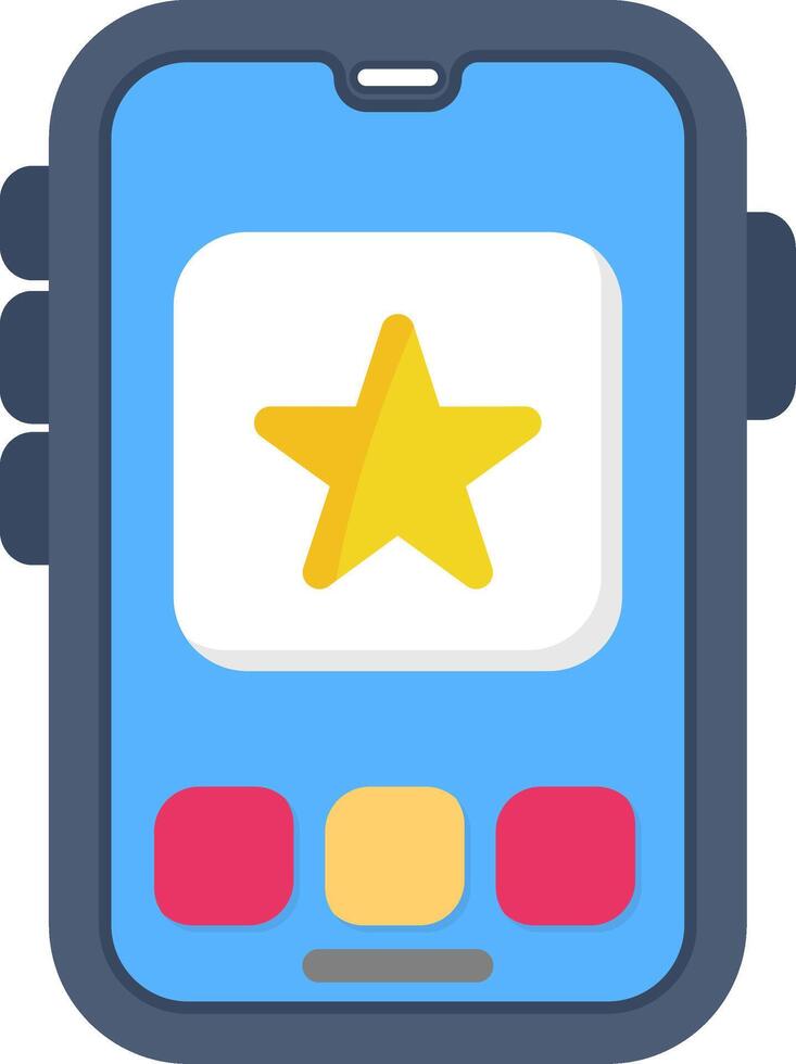 Colourful star icon for rating mobile applications vector
