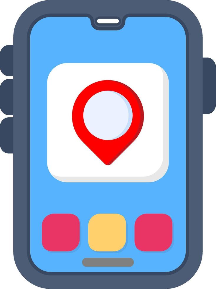 Colourful location symbol for GPS map application vector