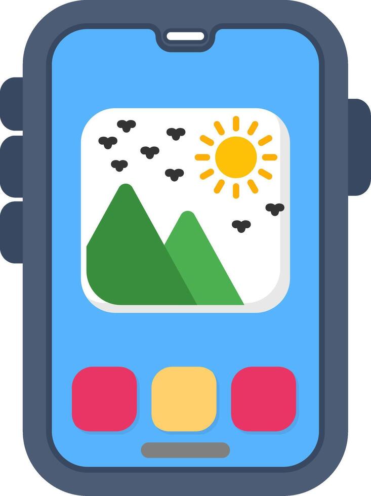 Colourful photo gallery icon for smart phone design vector