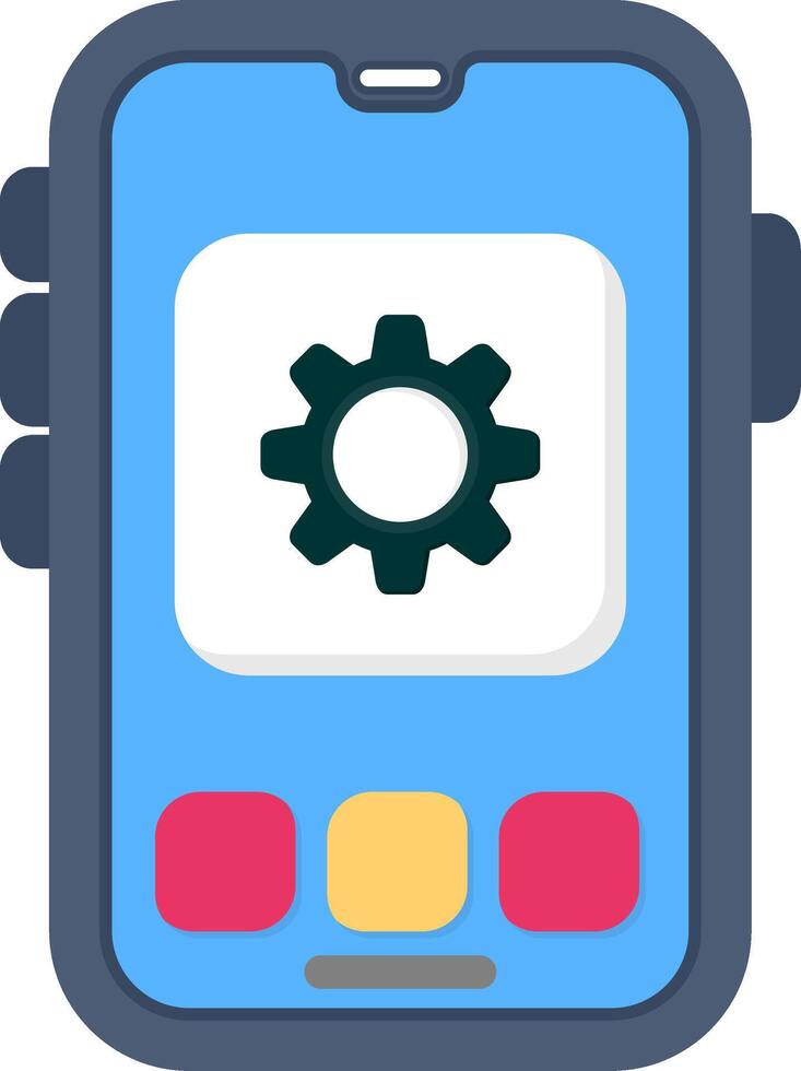 Colourful settings gear icon for smart phone system vector