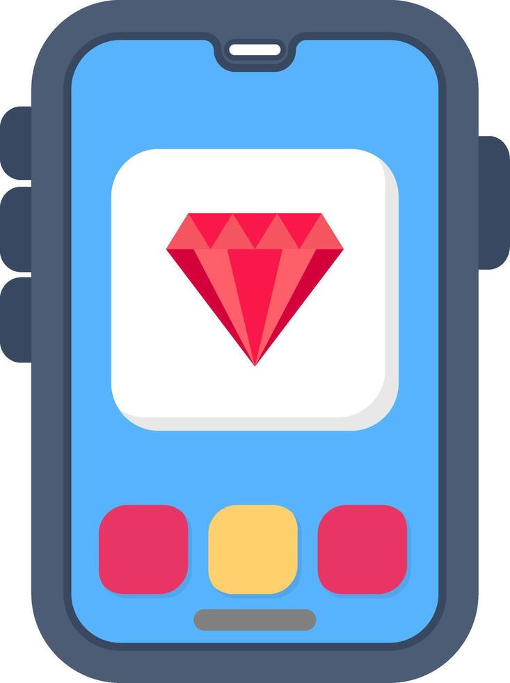 Colourful diamond icon for premium features in apps vector