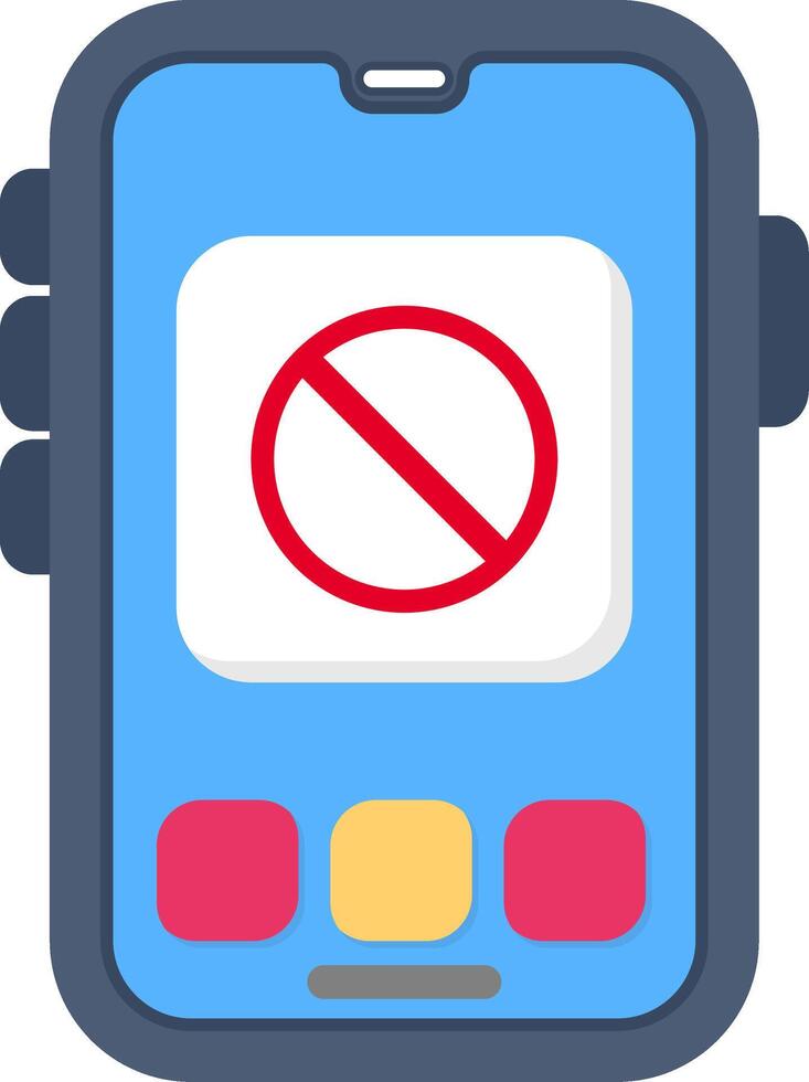 Colourful ban icon for restriction or block features vector