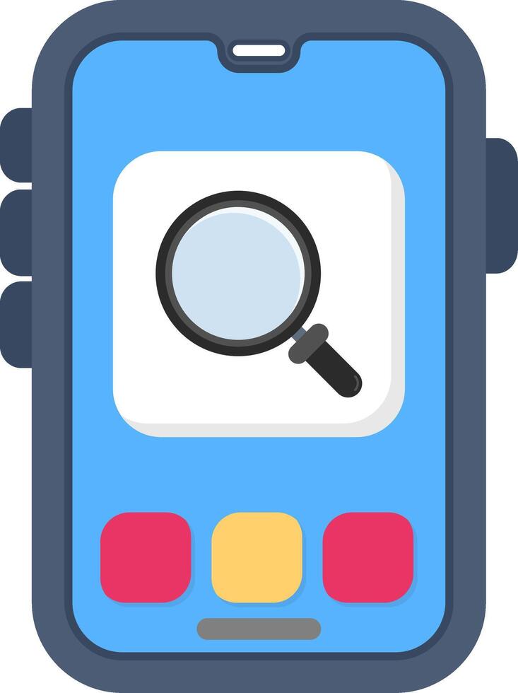 Colourful search icon for mobile user interface vector