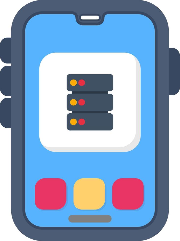 Colourful database icon for data management on phone vector