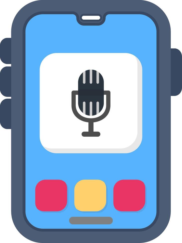 Colourful microphone icon for voice and audio apps vector