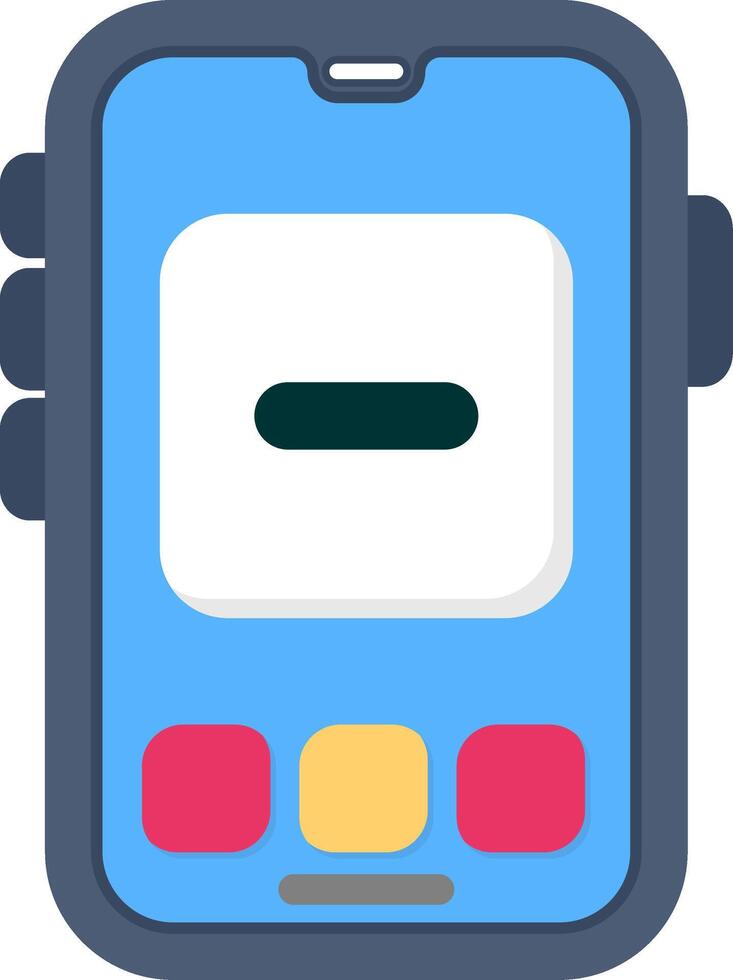Colourful subtract icon for calculator or logic apps vector