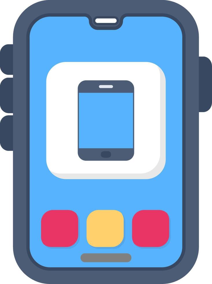 Colourful smart phone icon in flat style vector