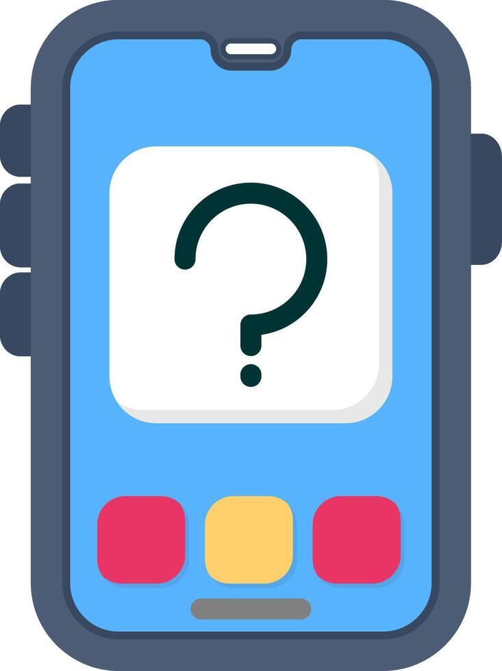 Colourful question icon for help or FAQ in app vector