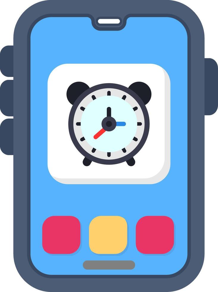 Colourful clock icon for alarm or time tracking vector