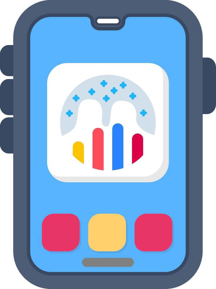 Colourful graph icon for analytics and data apps vector