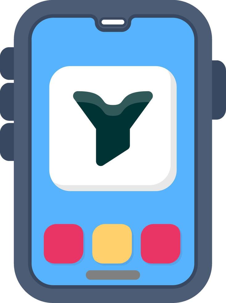 Colourful funnel icon for filtering app data vector