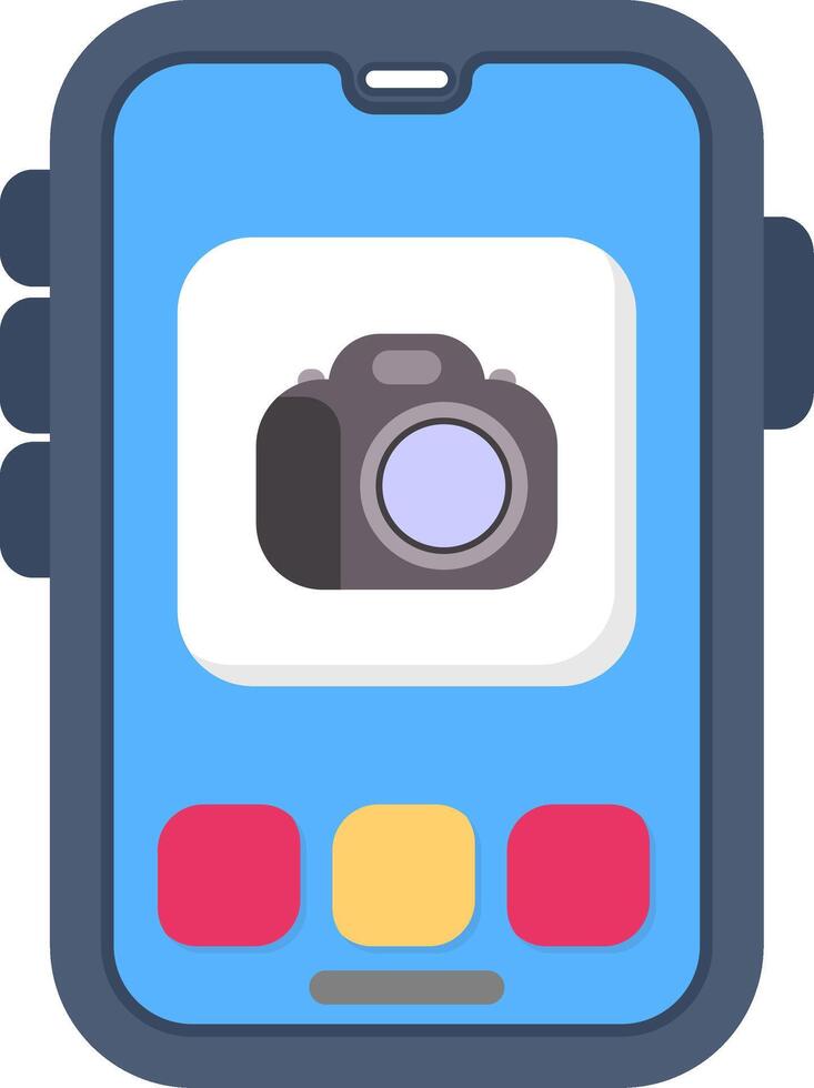 Colourful camera icon for smart phone photography vector