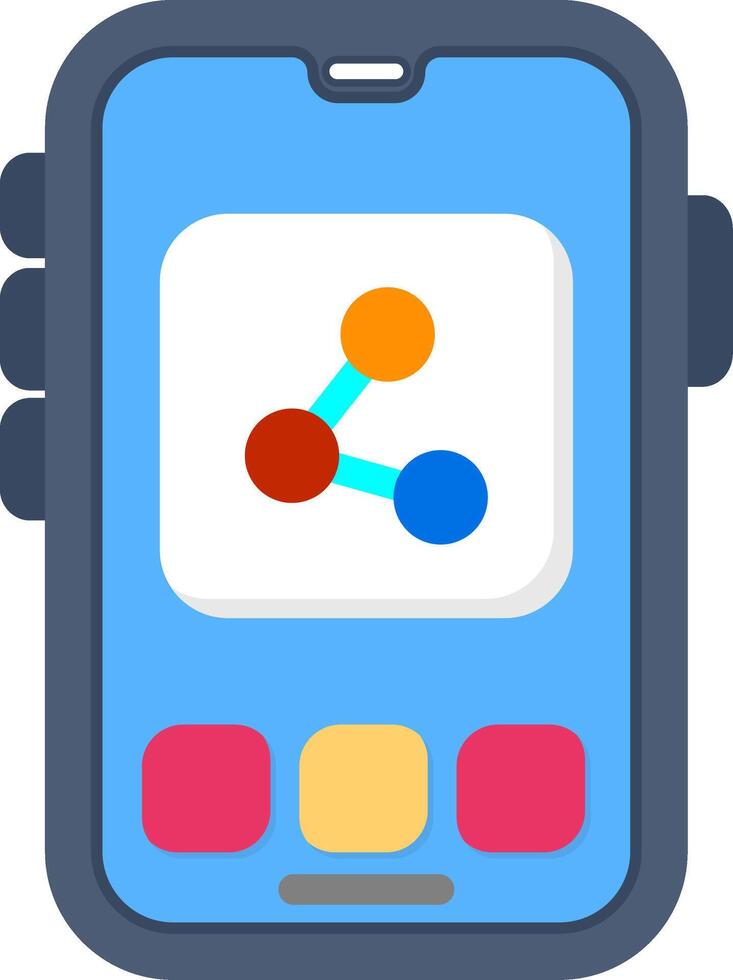 Colourful share icon for smart phone social feature vector