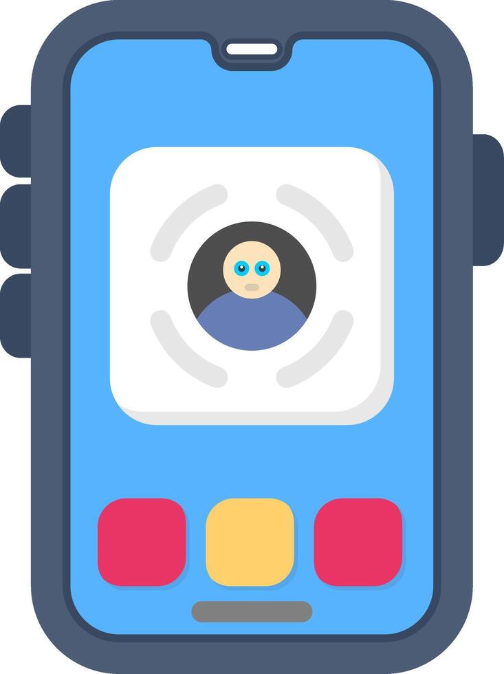 Colourful face id icon for smart phone security vector
