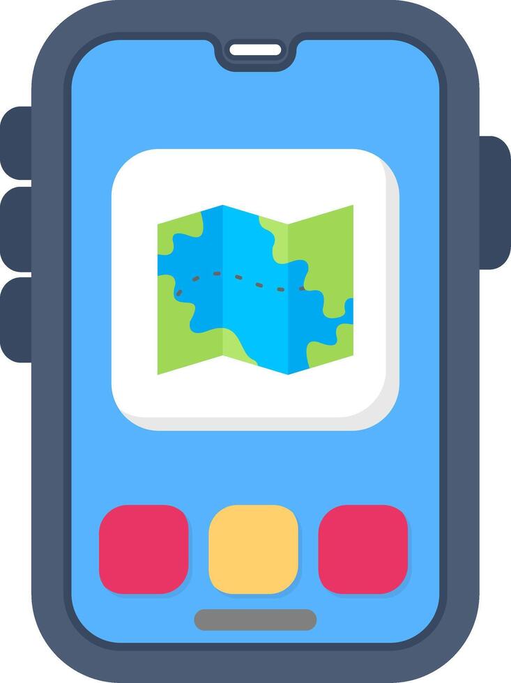 Colourful map icon for navigation and location app vector