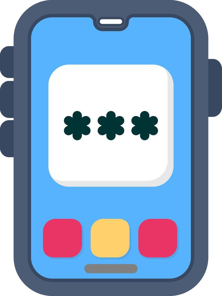 Colourful pin code icon for mobile lockscreen vector