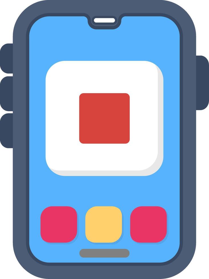 Colourful stop icon for smart phone media player vector