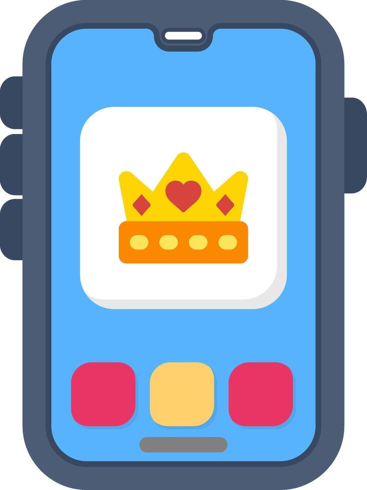 Colourful crown icon for top features or status vector