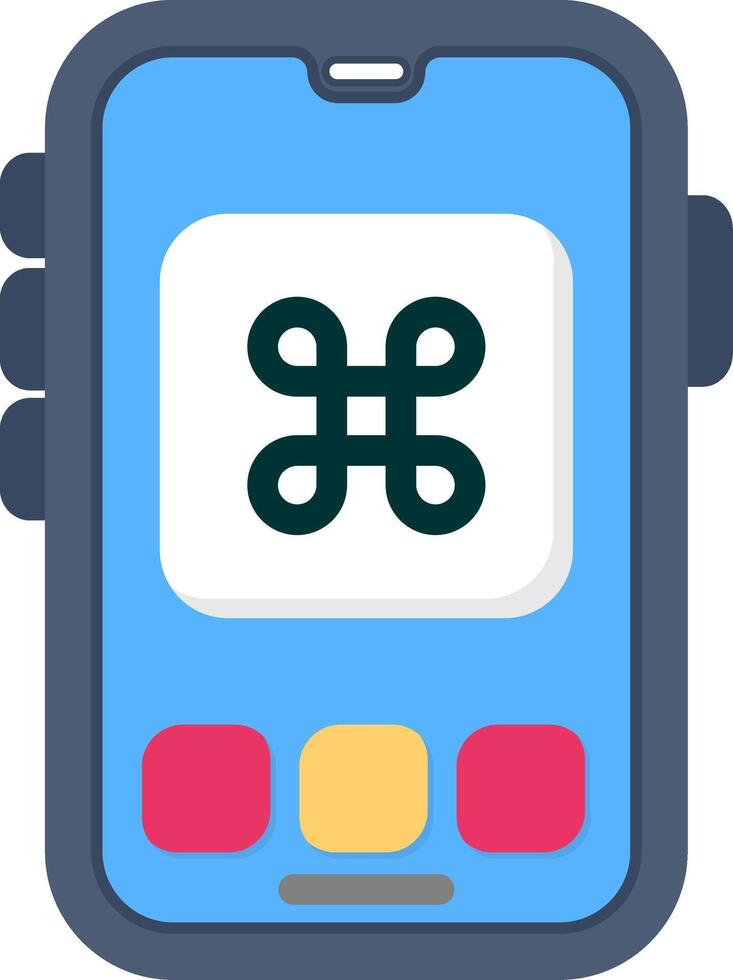 Colourful command icon for mobile task control vector