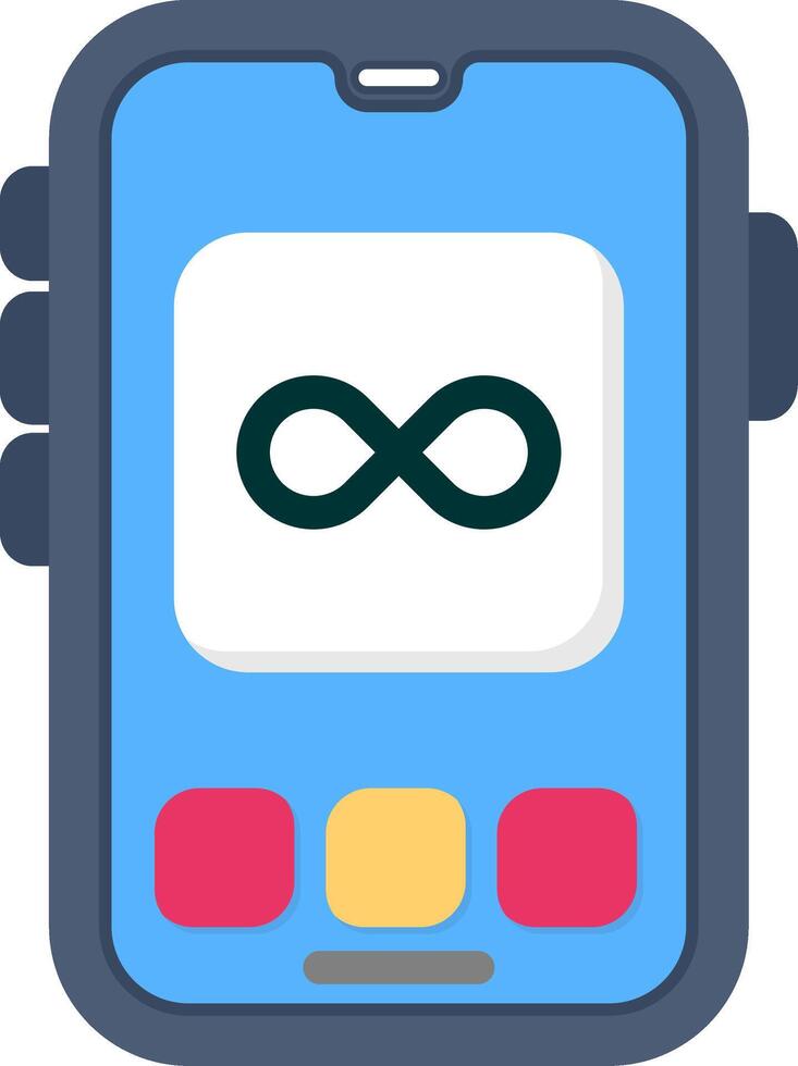 Colourful infinity icon for continuous app feature vector