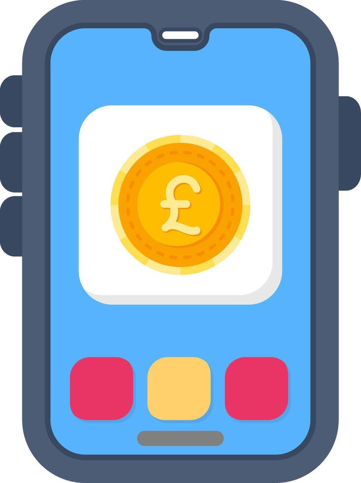Colourful pound icon for British currency in app vector