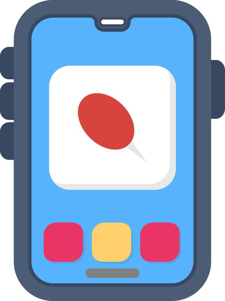 Colourful push pin icon for smart phone notes vector