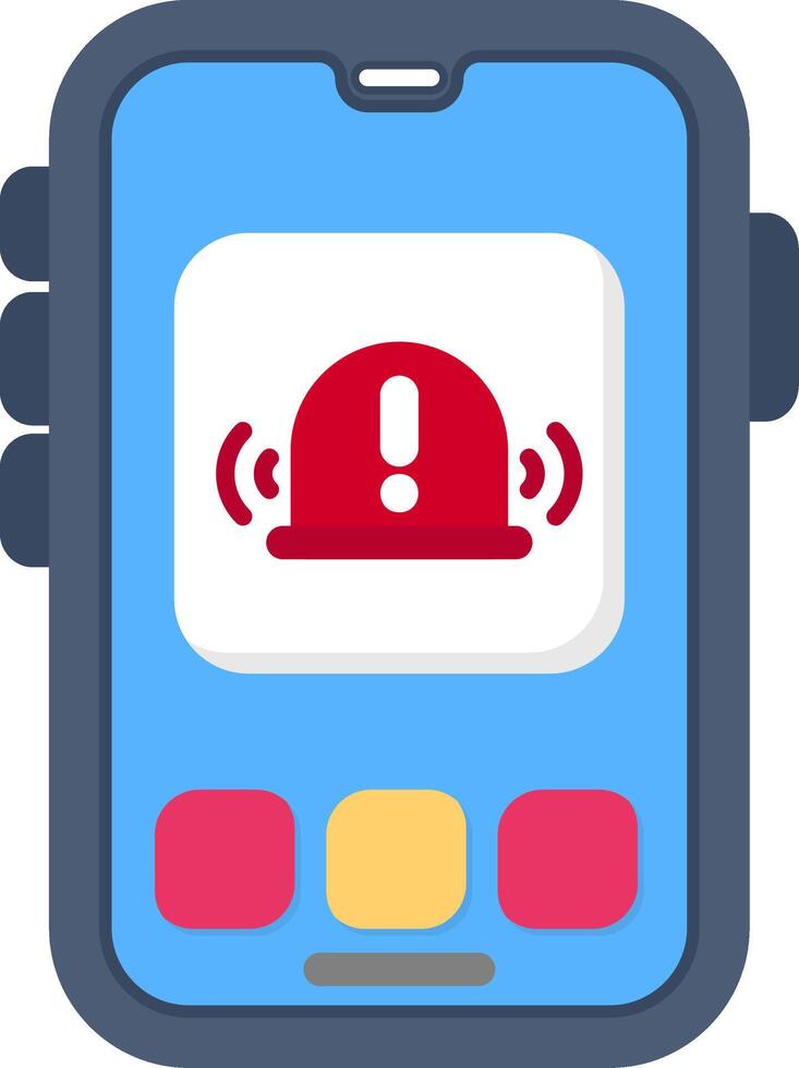 Colourful alarm icon for smart phone notification vector